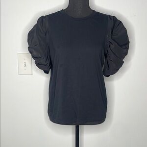 EXPRESS Elegant Black Puff Sleeve Top